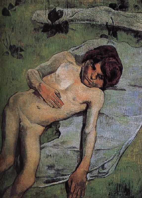 Paul Gauguin Brittany nude juvenile Norge oil painting art